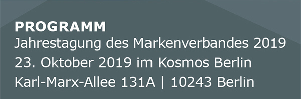 PROGRAMM - Jahrestagung Markenverband 2019 - 23. Oktober 2019